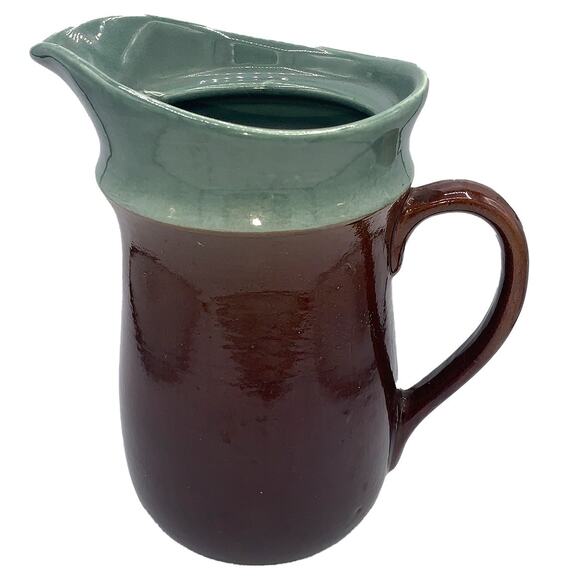 Vintage 1940s RED WING Pottery OOMPH 9" Brown/Green Water Pitcher - Picture 2 of 7